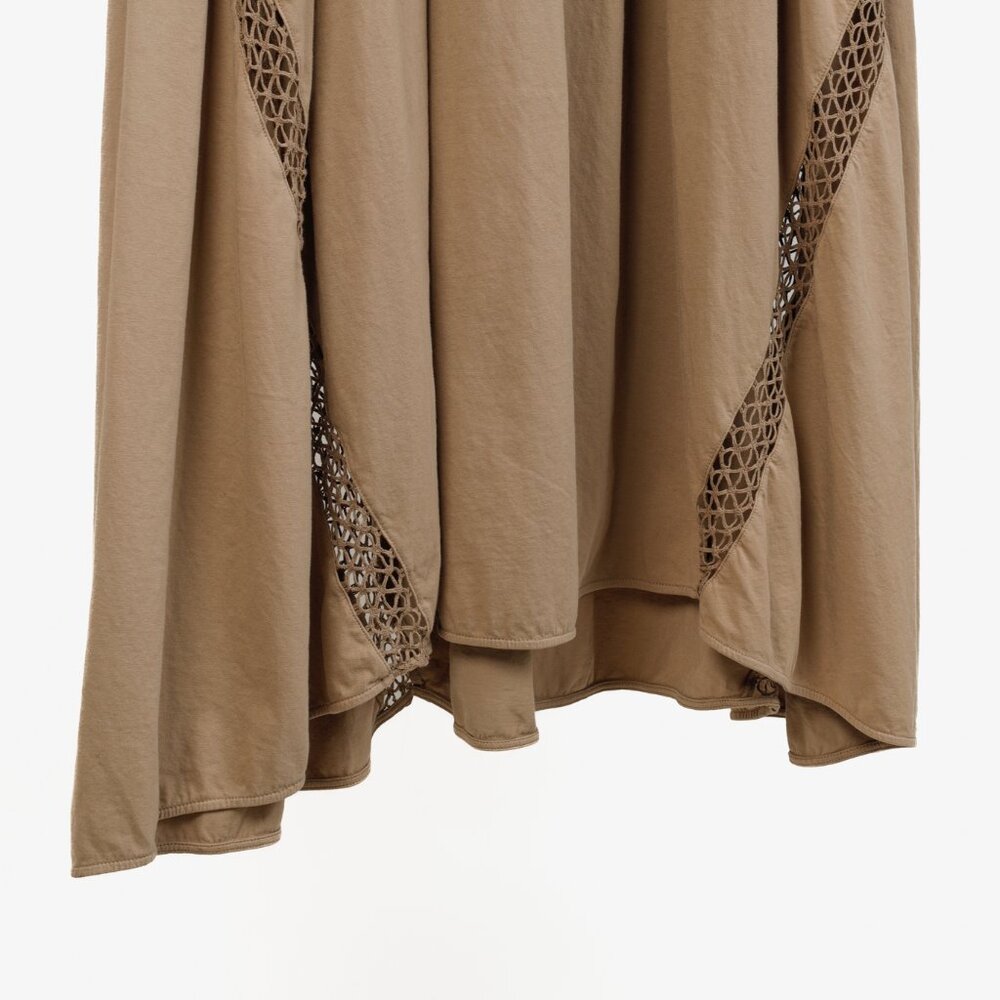 Dorothee Schumacher Casual Statement Brown Crochet-Trim Tiered Maxi Dress - Picture 7 of 10
